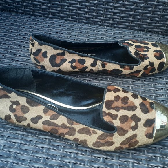 Metallic toe Leopard print Jessica Simpson flats Size 10 - Picture 3 of 10